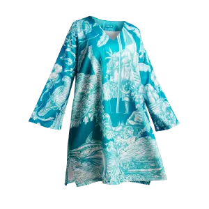 50TH INDEPENDENCE TUNIC DRESS-AQUA