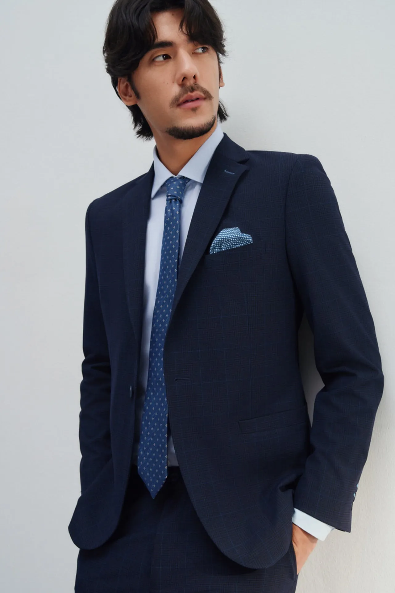 Anti-Bacterial Slim Fit Check Suit Blazer