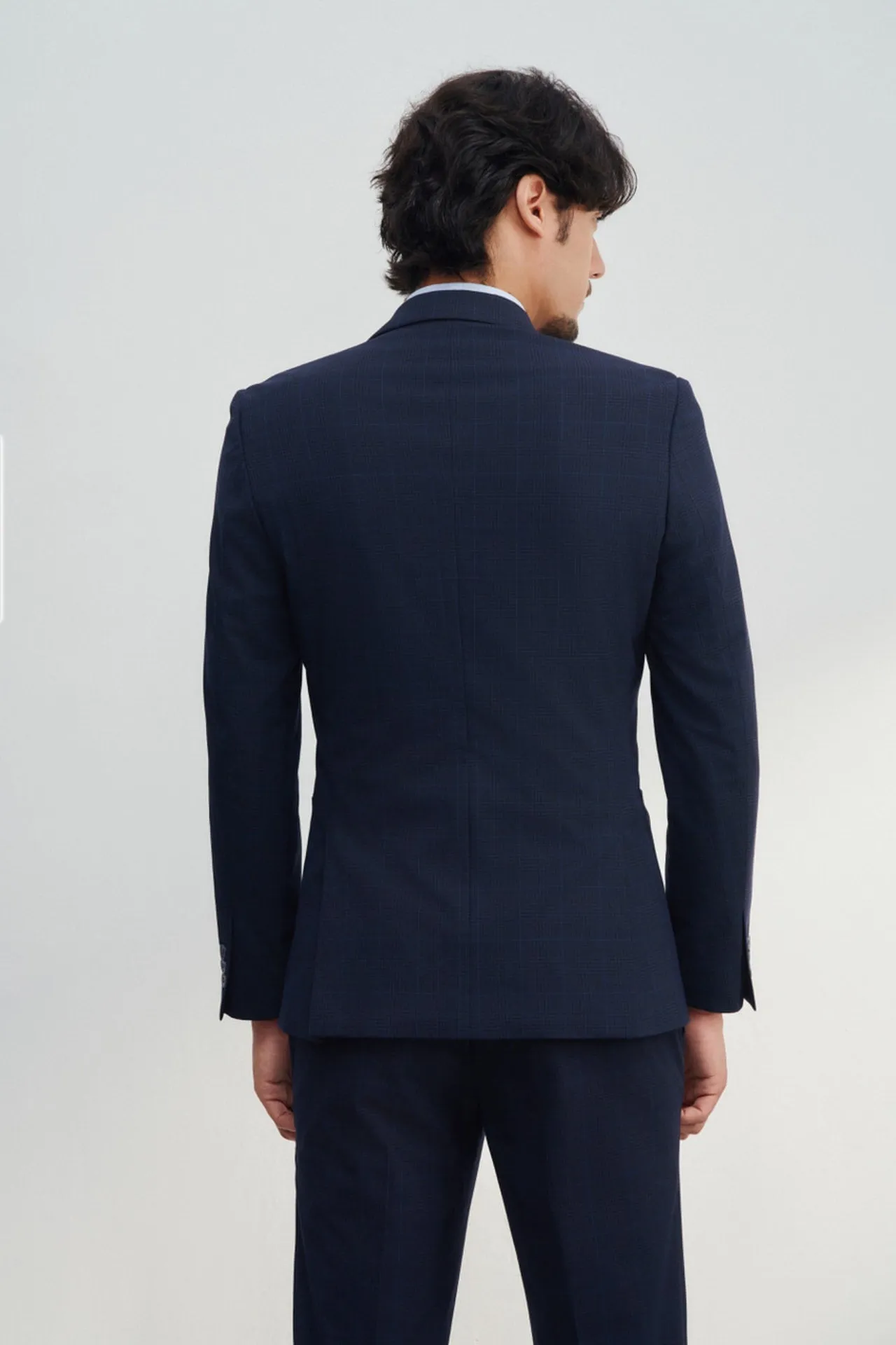 Anti-Bacterial Slim Fit Check Suit Blazer