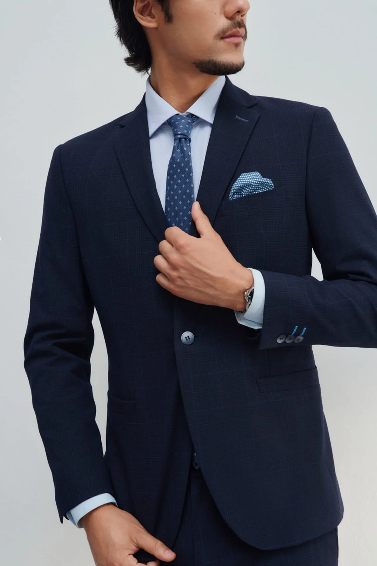 Anti-Bacterial Slim Fit Check Suit Blazer