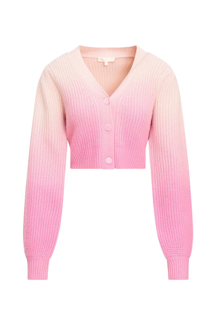 Avignon Dip-Dyed Ombré Crop Cardigan