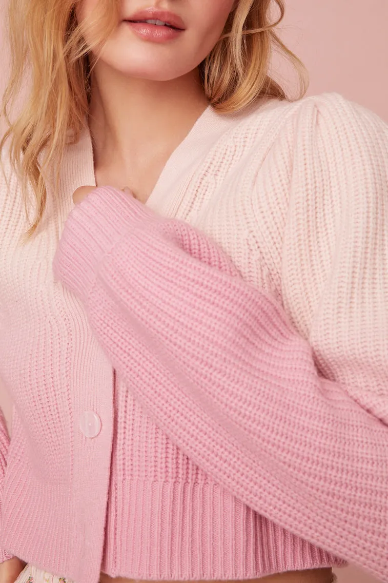 Avignon Dip-Dyed Ombré Crop Cardigan