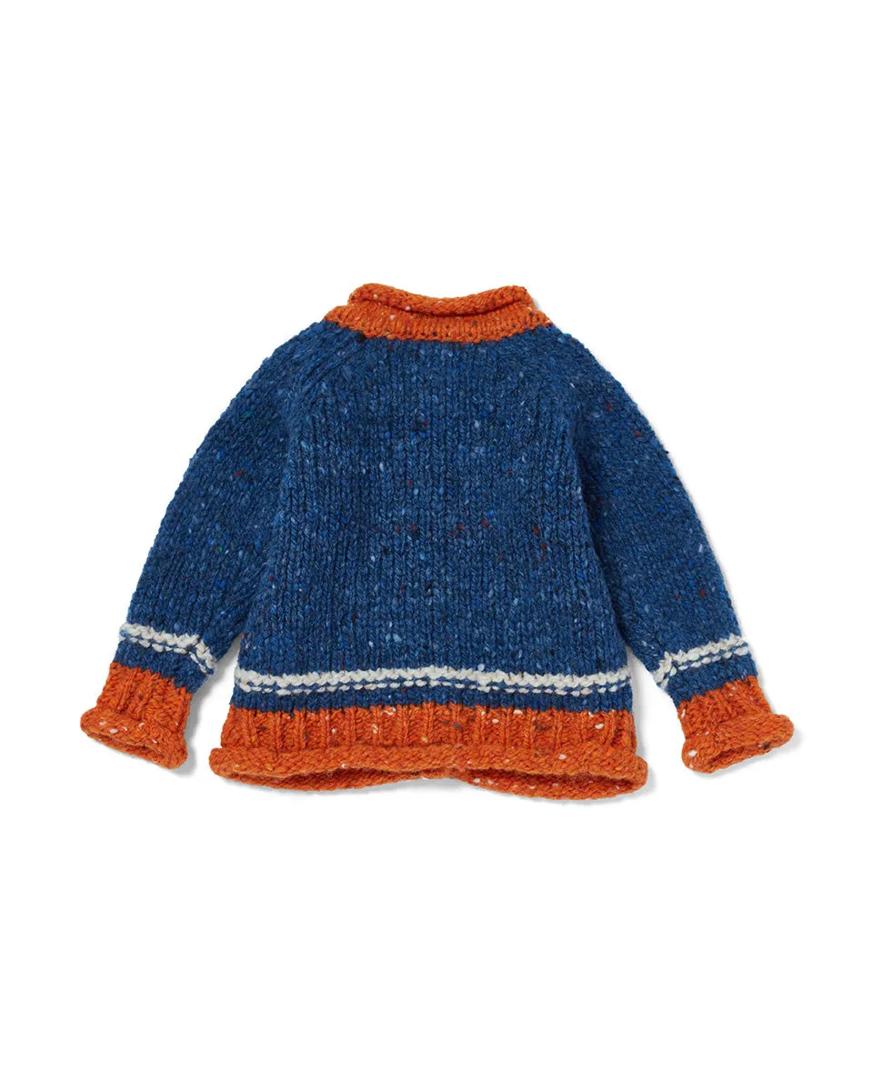 Baby Cardigan - Blue and Orange