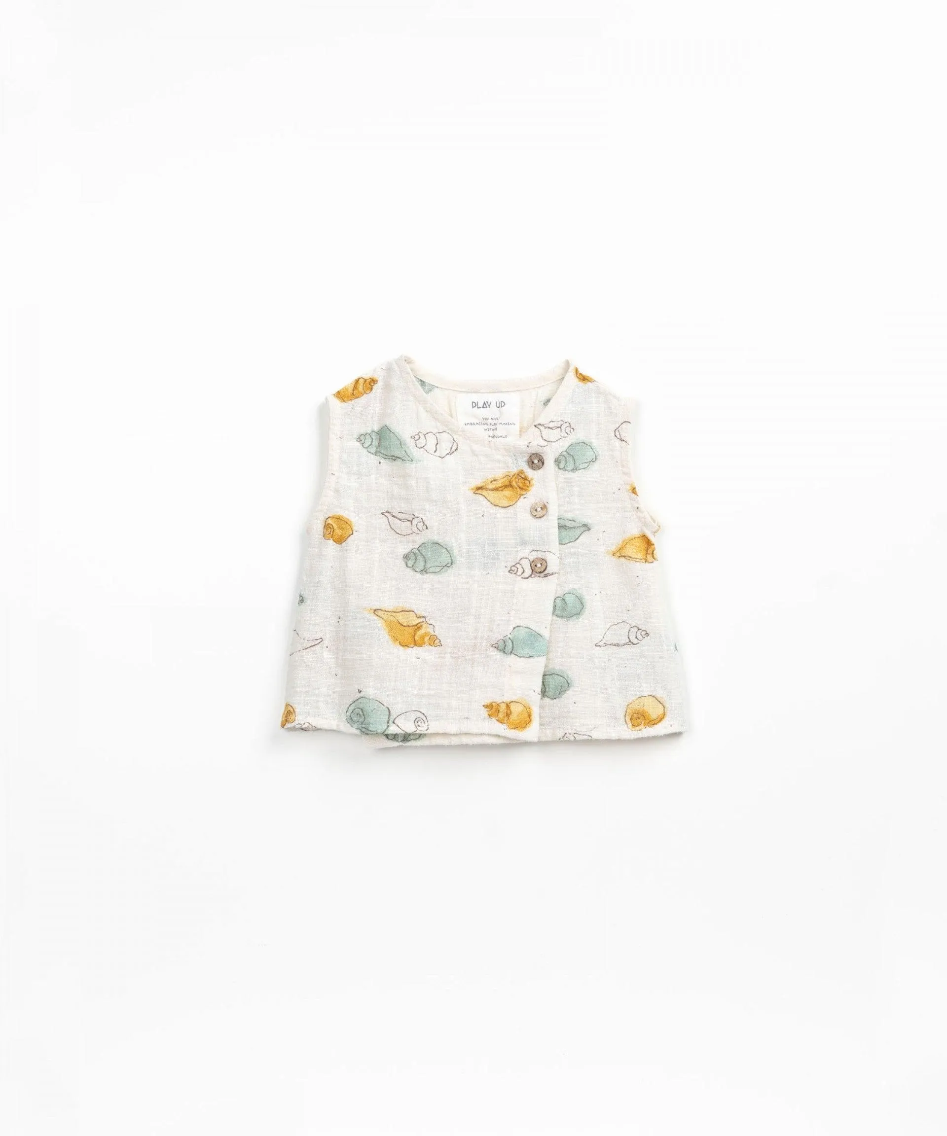 Baby Unisex Tops | Woven Shirt- Whelk Print | Play Up