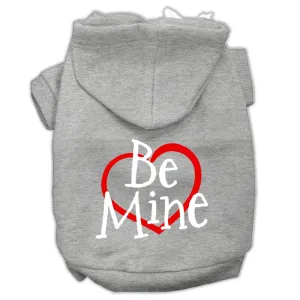 Be Mine Screen Print Pet Hoodies Grey Size Lg (14)