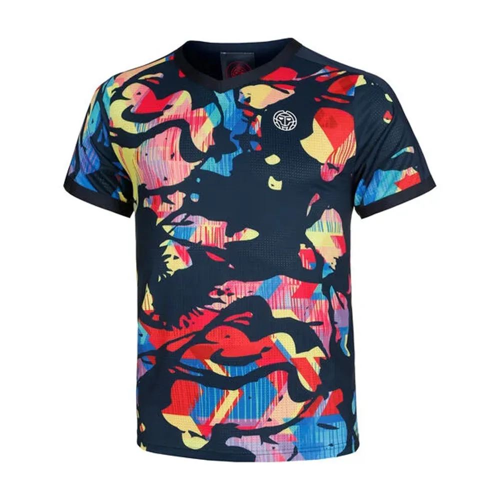 Bidi Badu Wild Arts V-Neck Tee (Boy's) - Dark Blue/Red/Mixed