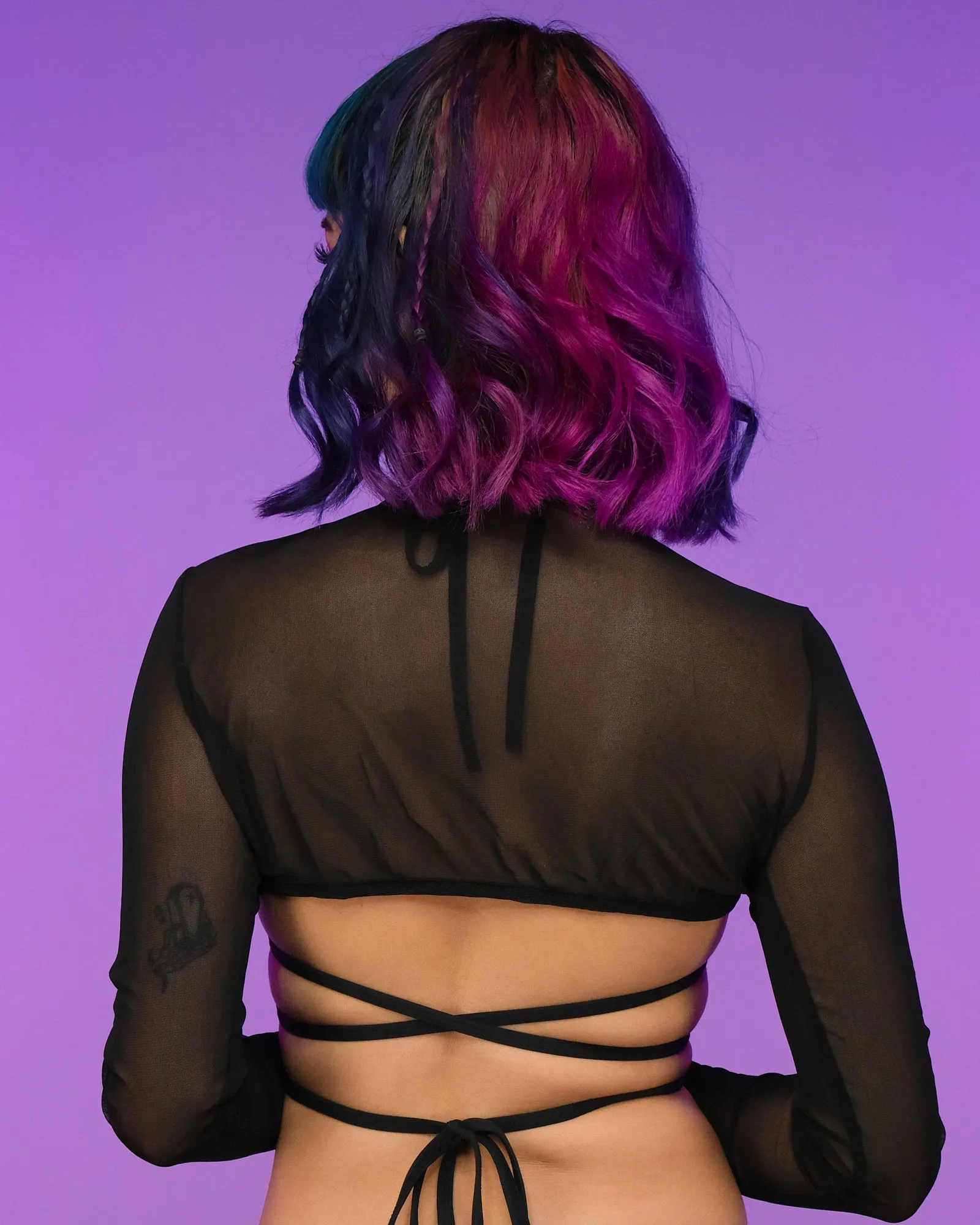 Black Mesh Shrug With Buckle