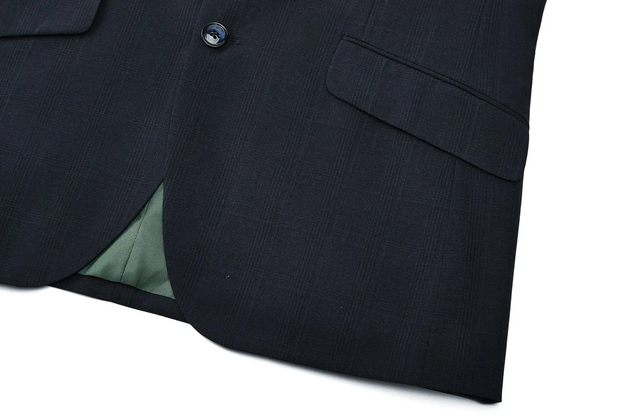 Blended Stretch Check Suit in Regular Fit