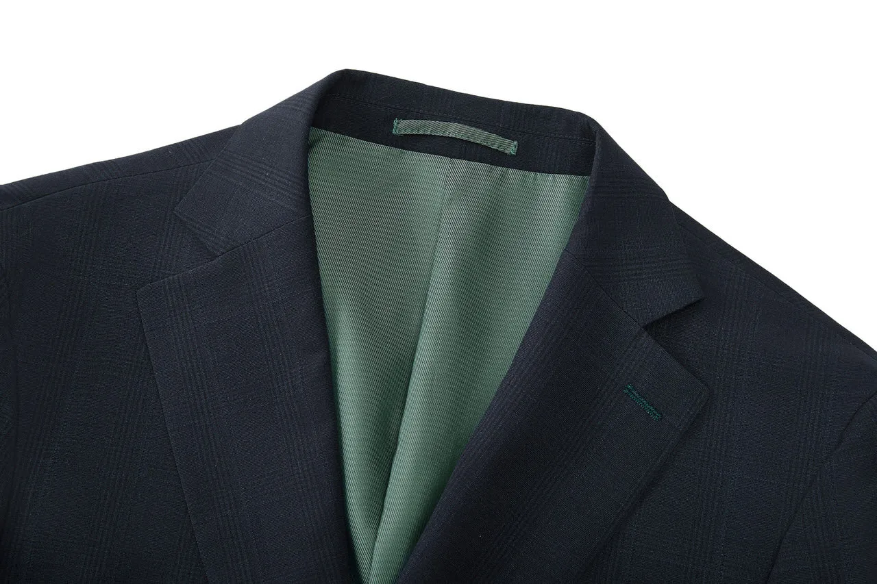 Blended Stretch Check Suit in Regular Fit