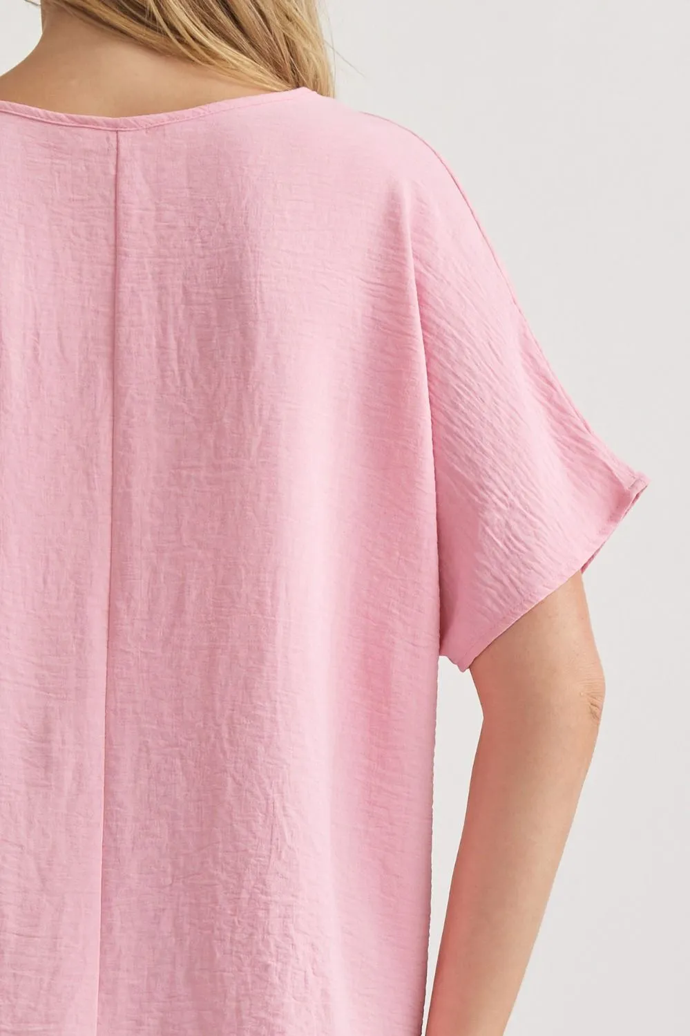 Blissful Basics V-Neck Top - Light Pink *Regular & Curvy*