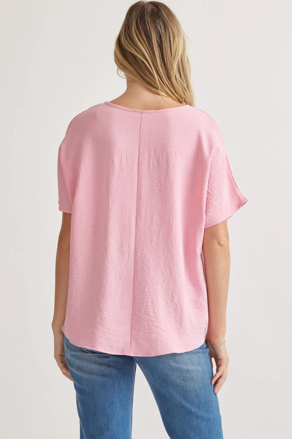 Blissful Basics V-Neck Top - Light Pink *Regular & Curvy*