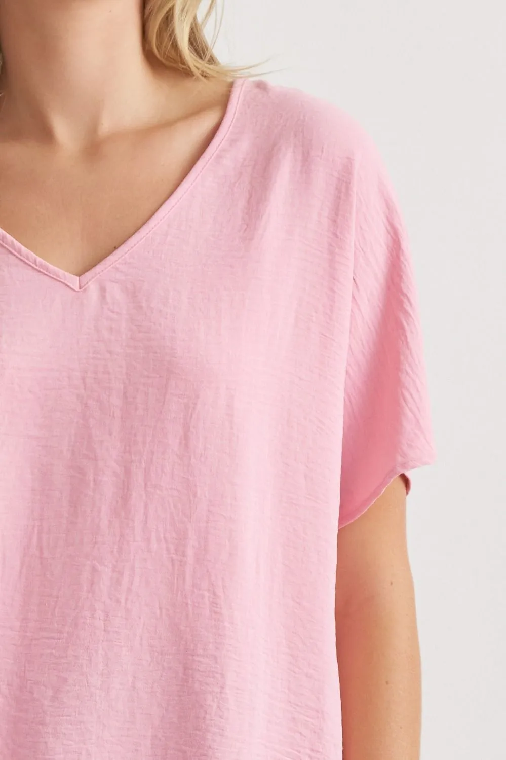 Blissful Basics V-Neck Top - Light Pink *Regular & Curvy*