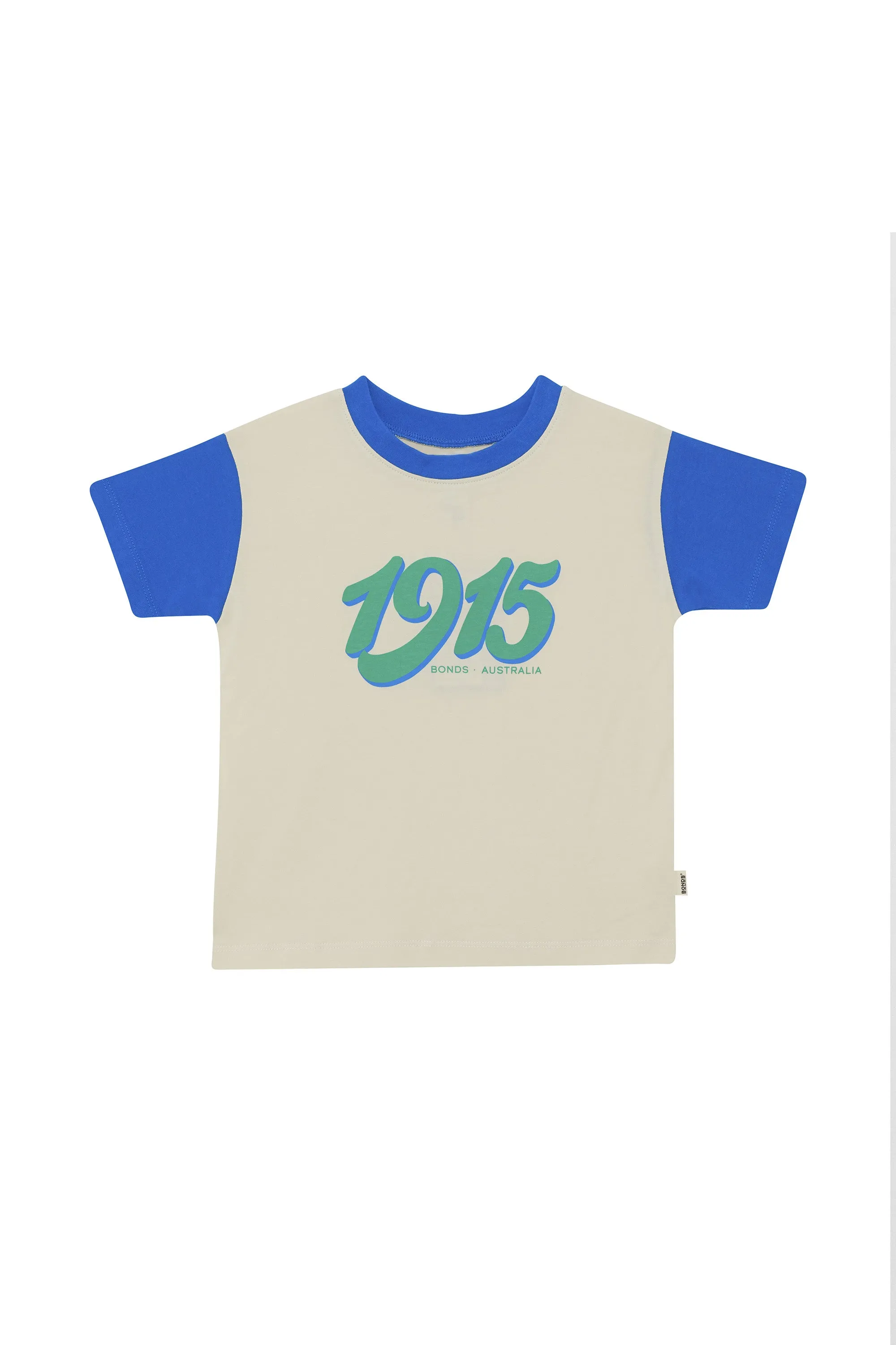 Bonds Kids Short Sleeve Crew Tee - 1915 Blue/Green