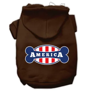 Bonely in America Screen Print Pet Hoodies Brown Size XL (16)