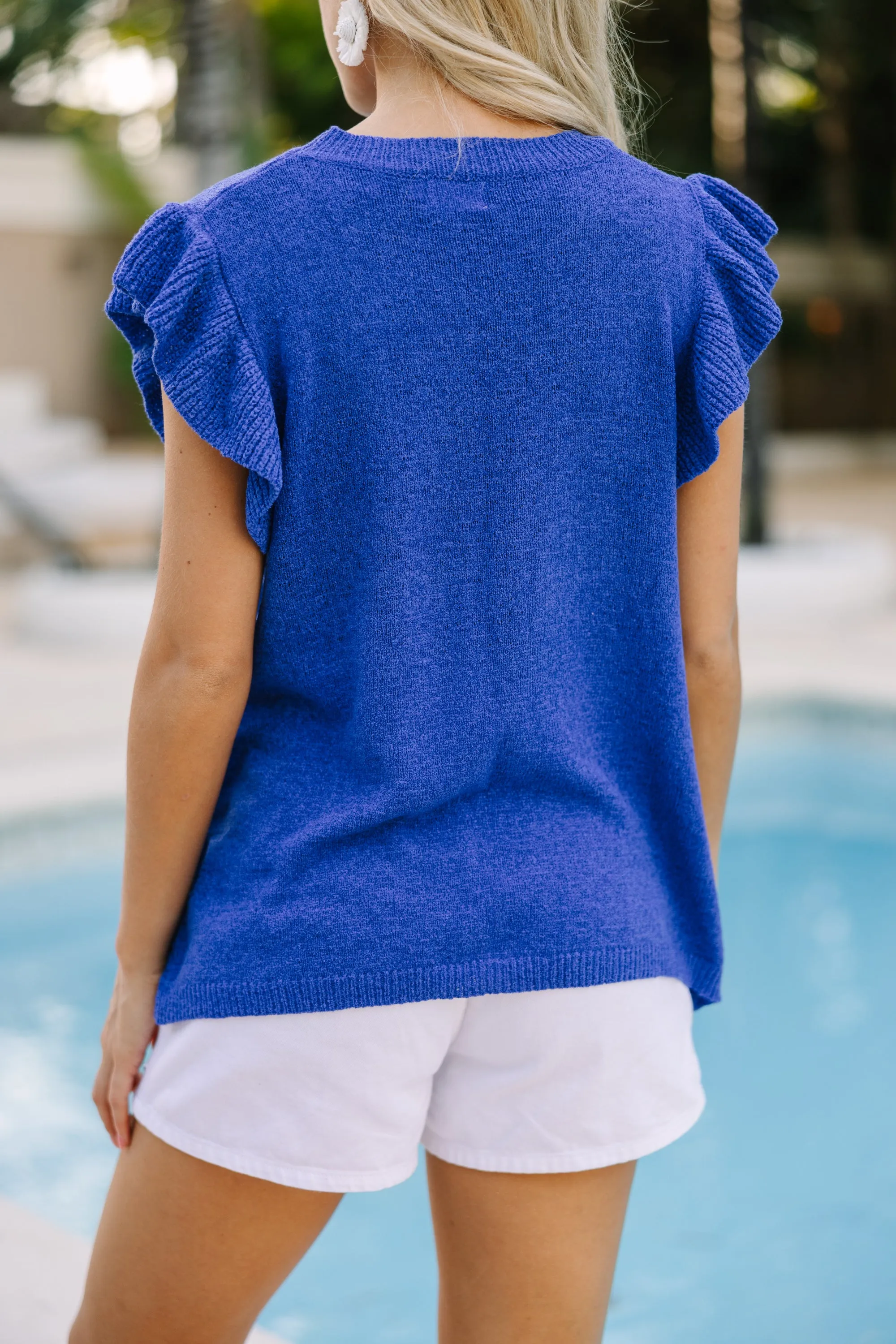 Certain Joy Royal Blue Knit Top