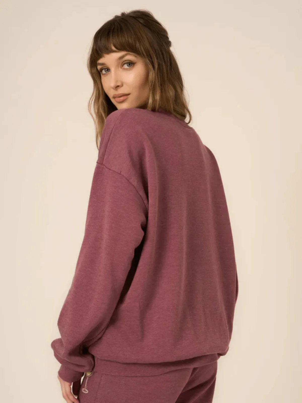 Champagne Foil Sweatshirt- Merry Merlot