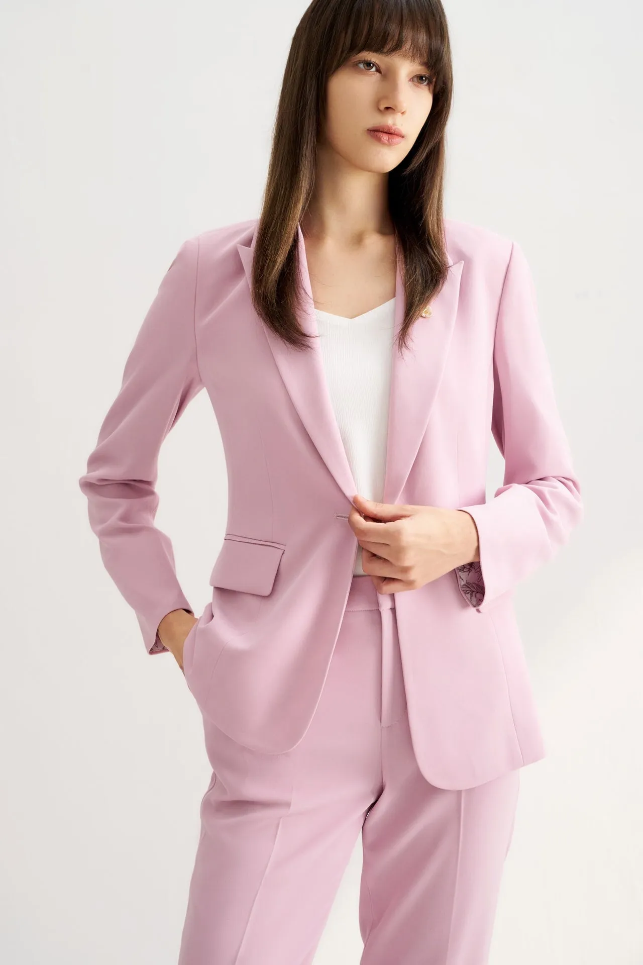 Cool Touch & Anti UV Suit Blazer with Brooch