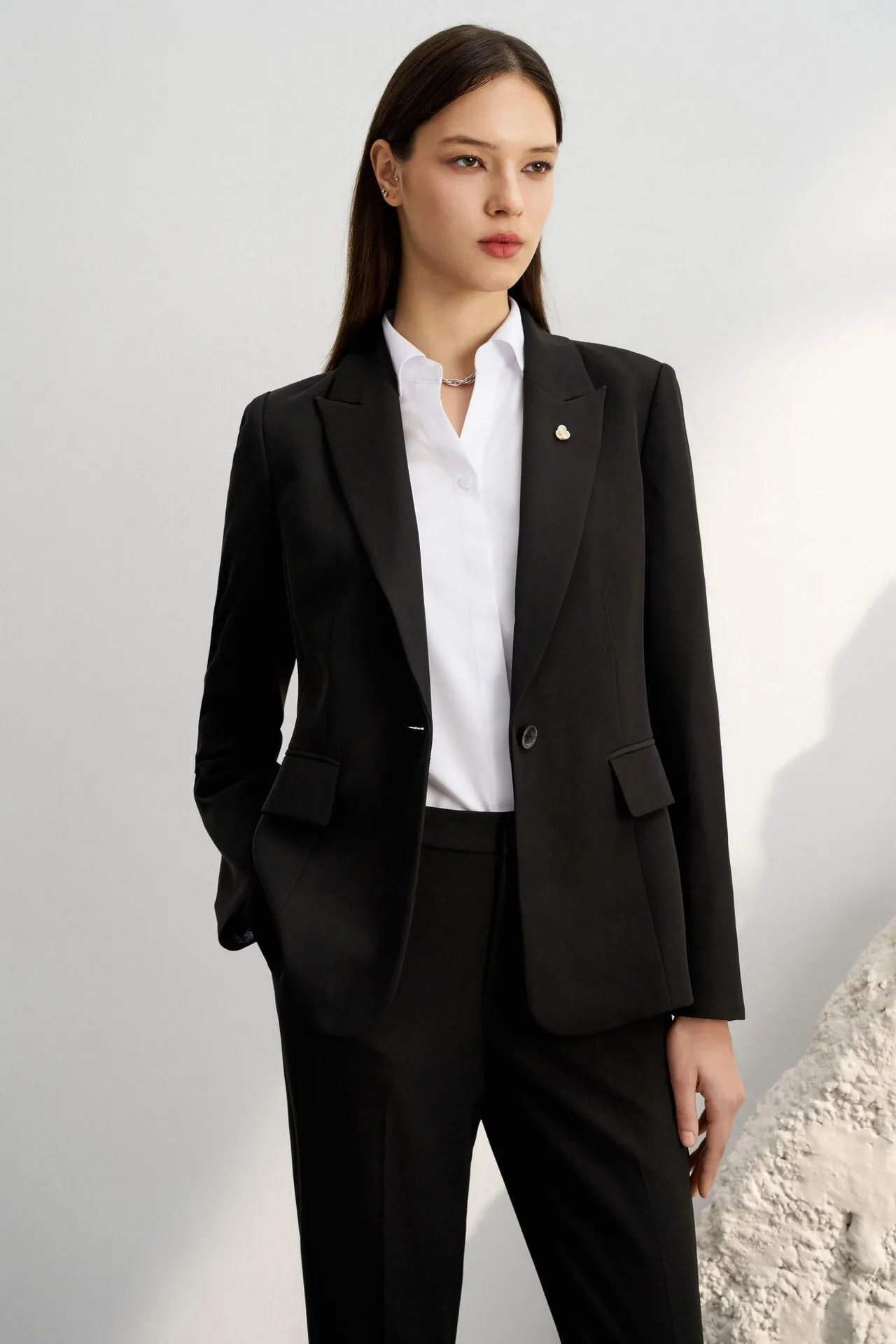 Cool Touch & Anti UV Suit Blazer with Brooch