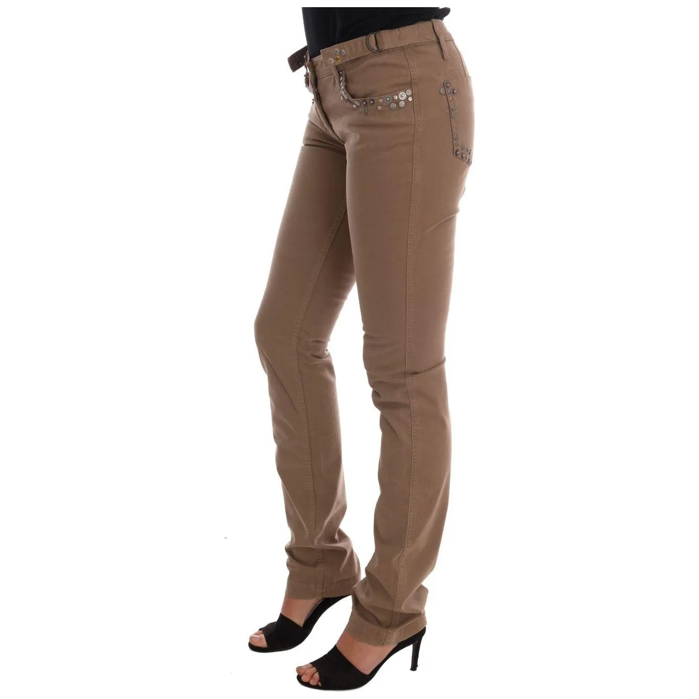 Costume National Beige Super Slim Fit Designer Jeans