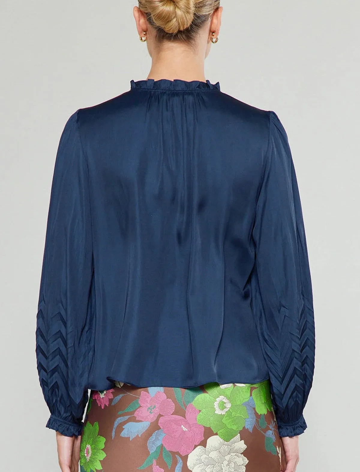 Current Air Pleated Sleeve Blouse