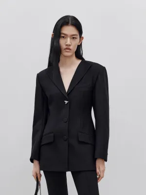 Cutout Back Single Breasted Blazer