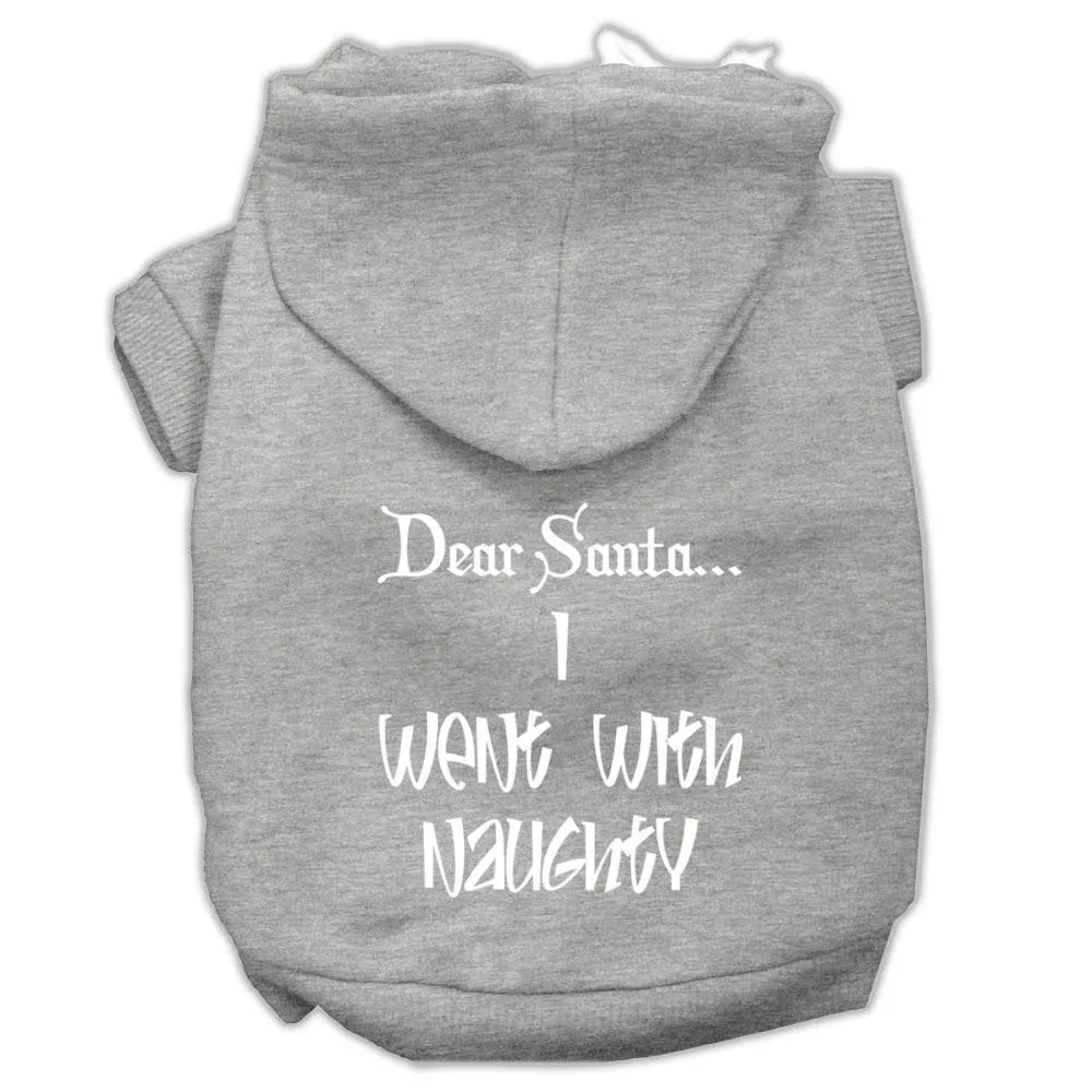 Dear Santa I Went With Naughty Screen Print Pet Hoodies Grey Size Xs (8)