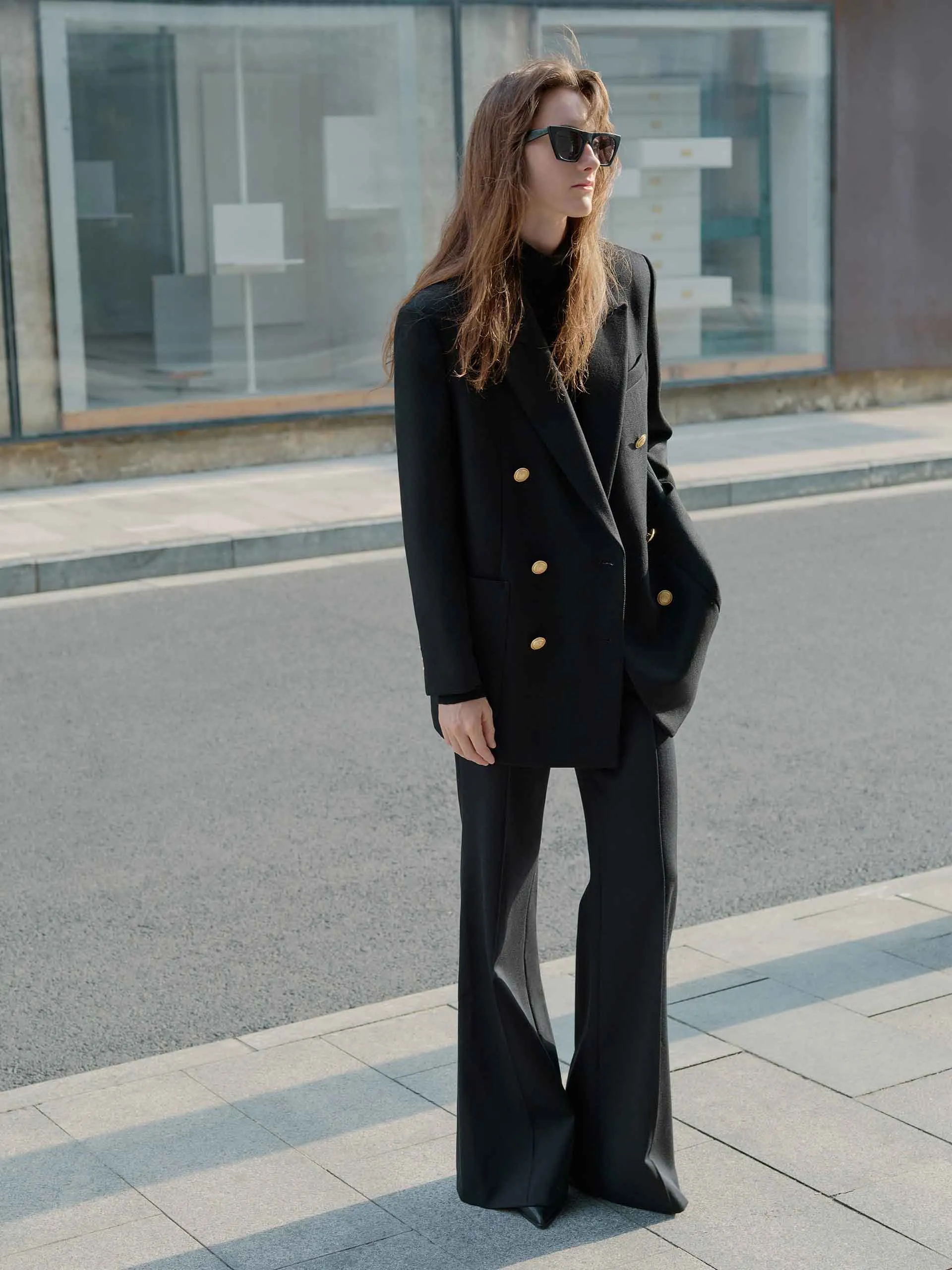 Double Breasted Textured Blazer