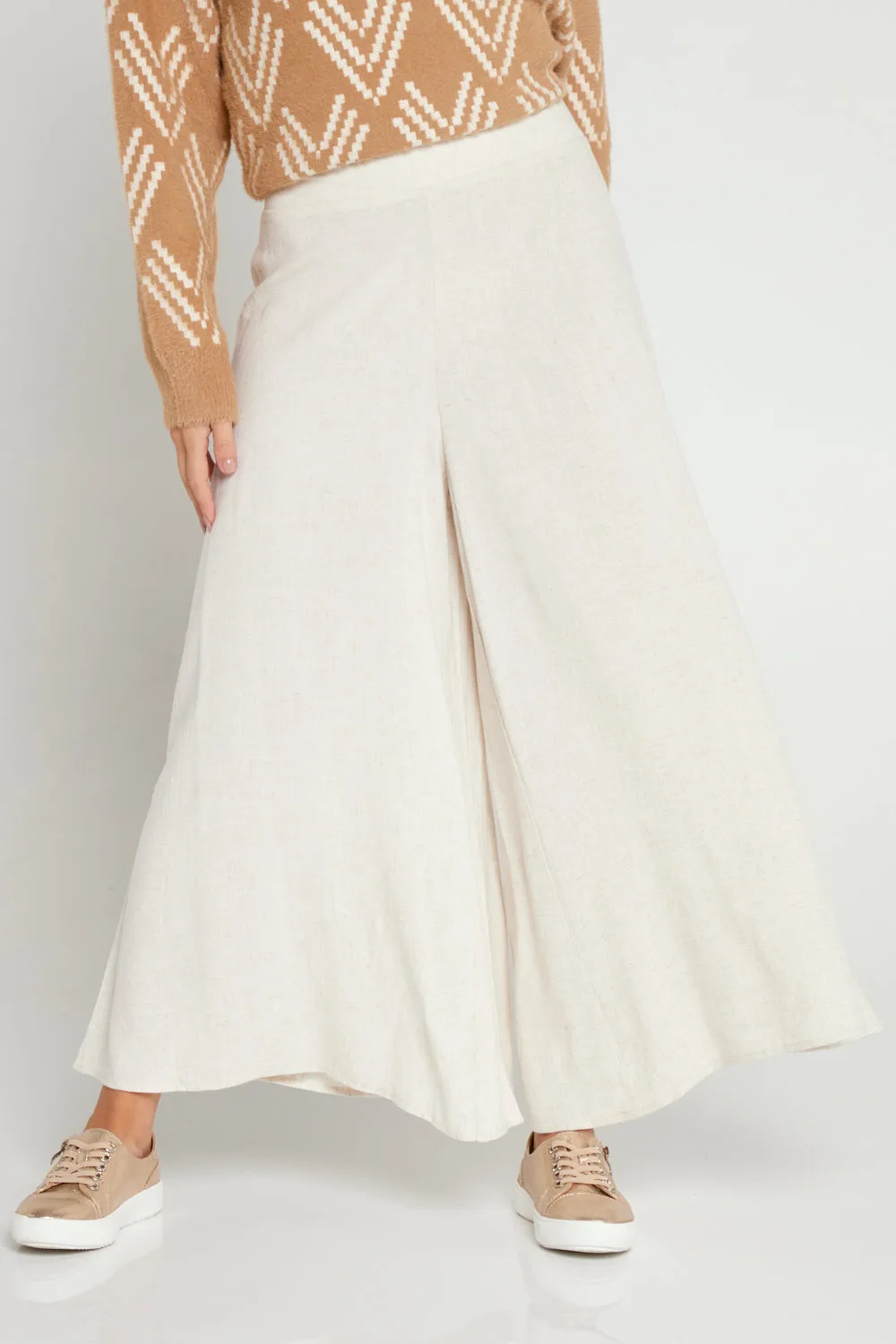 Elizabeth Wide Leg Pants - Flax