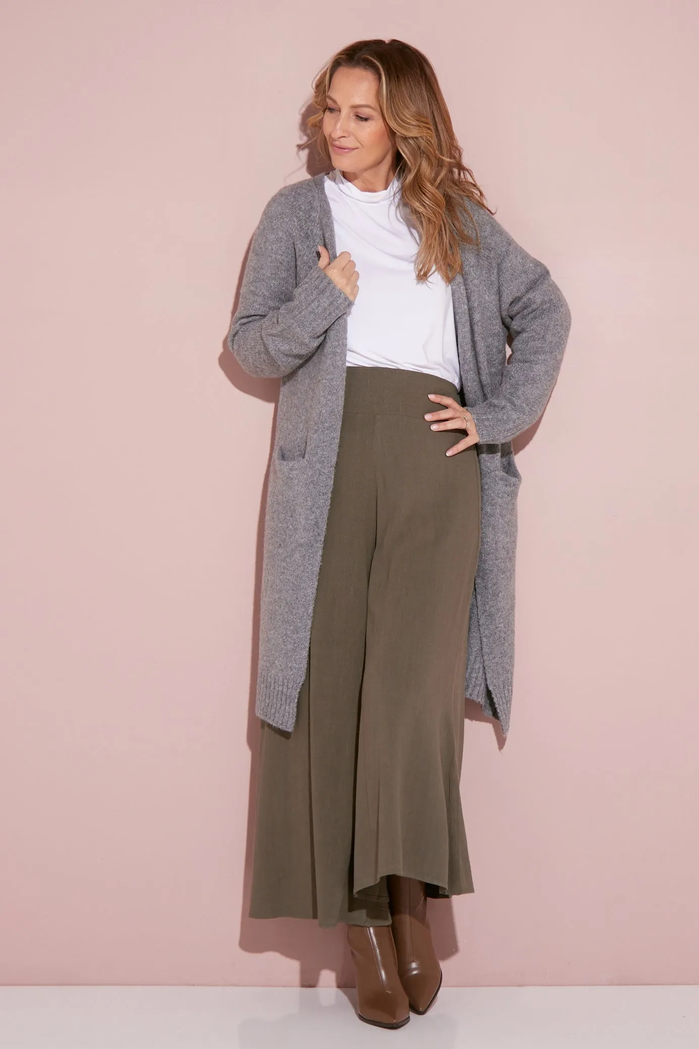 Elizabeth Wide Leg Pants - Khaki