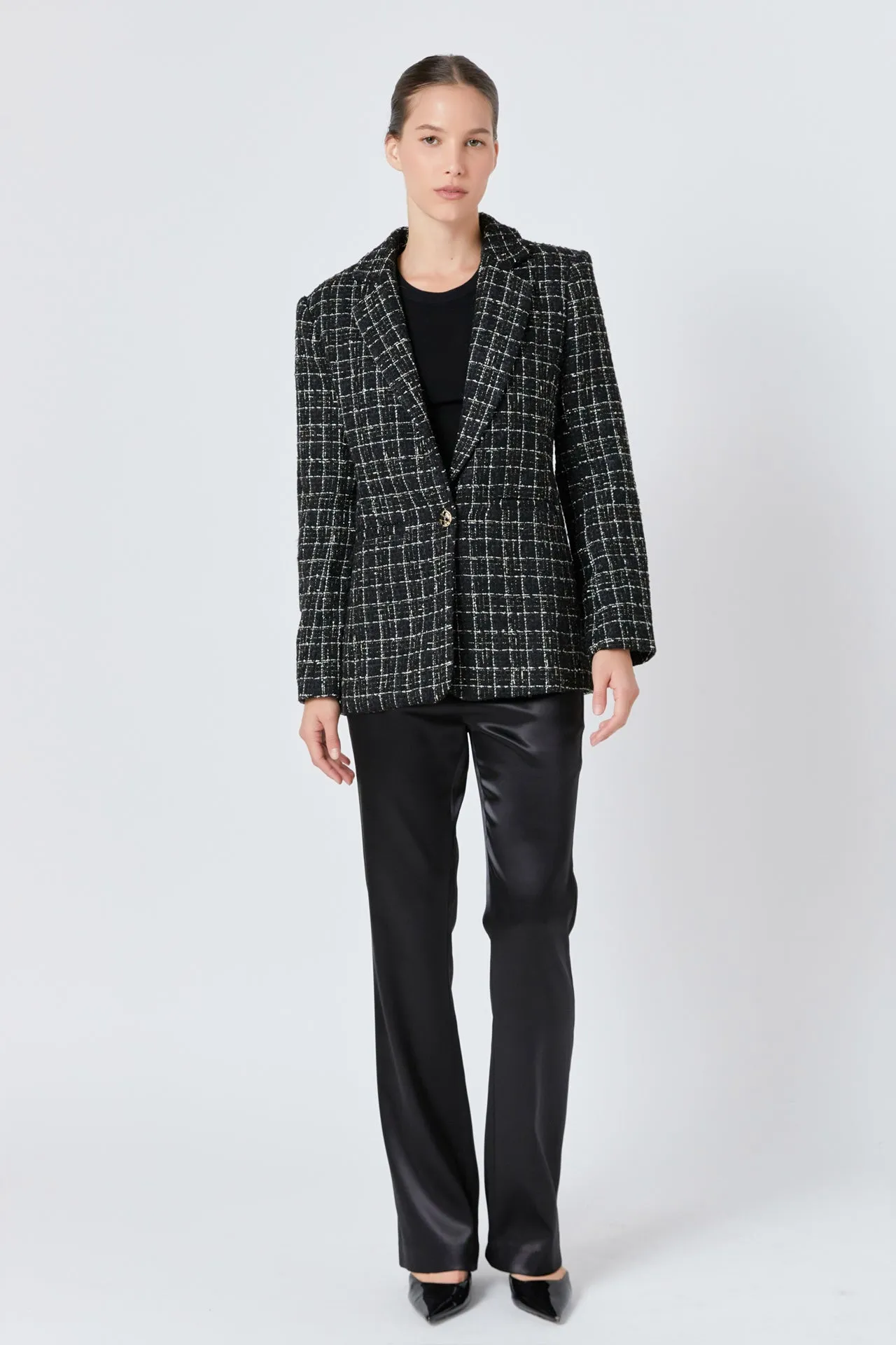 Endless Rose - Tweed Single Breasted Blazer