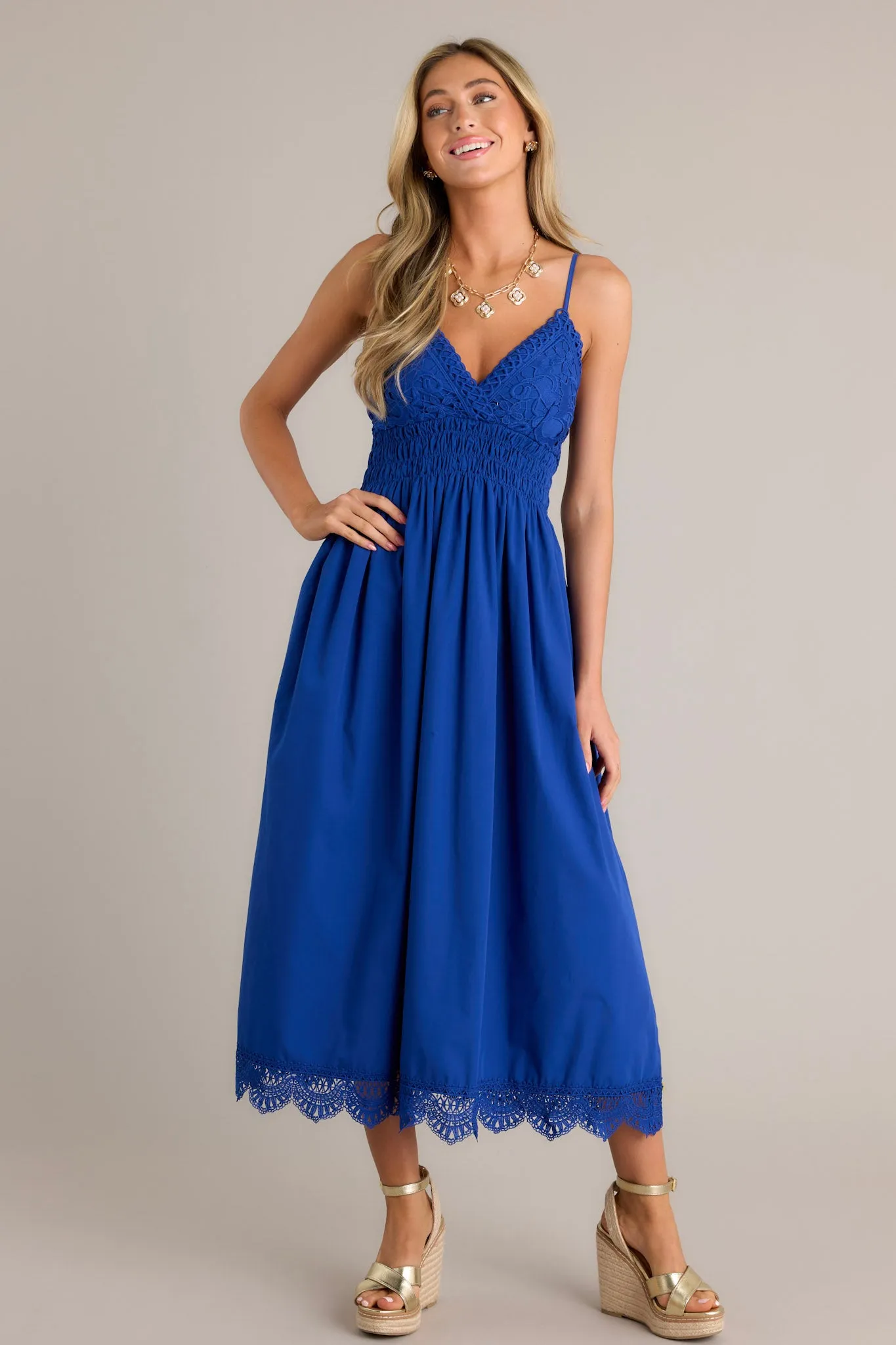 Ethereal Elegance Royal Blue Maxi Dress