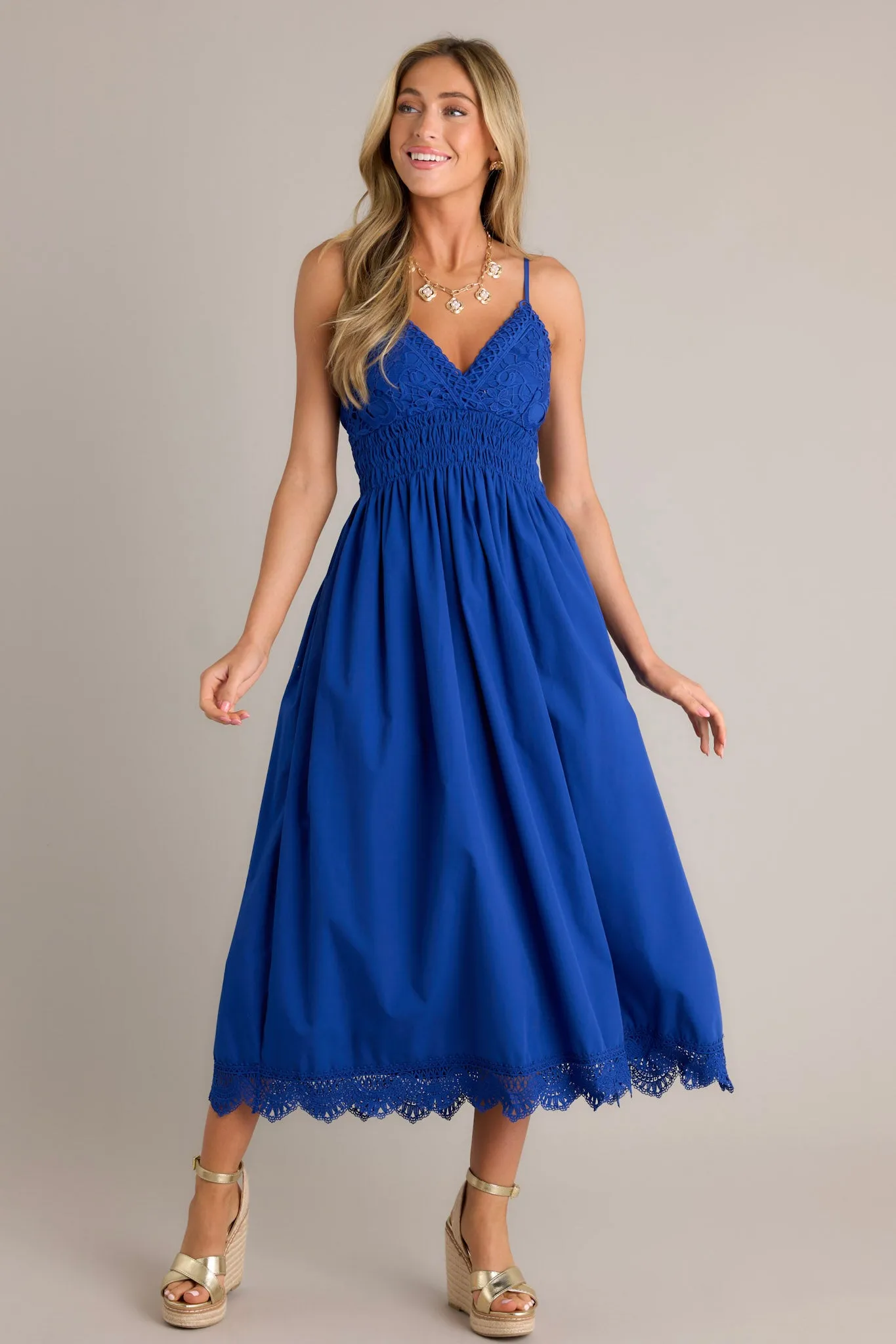 Ethereal Elegance Royal Blue Maxi Dress