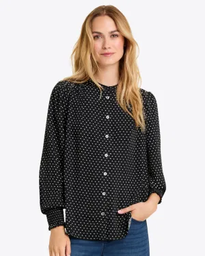 Evelyn Buttondown Top in Polka Dot