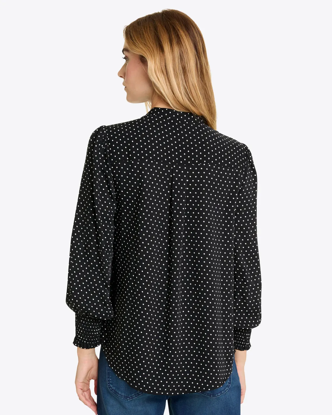 Evelyn Buttondown Top in Polka Dot