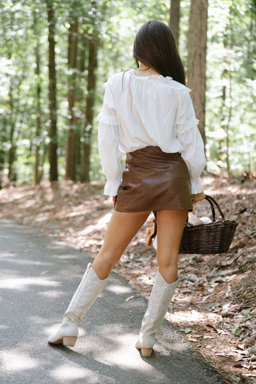 Eyelet Lace Button Blouse-Off White