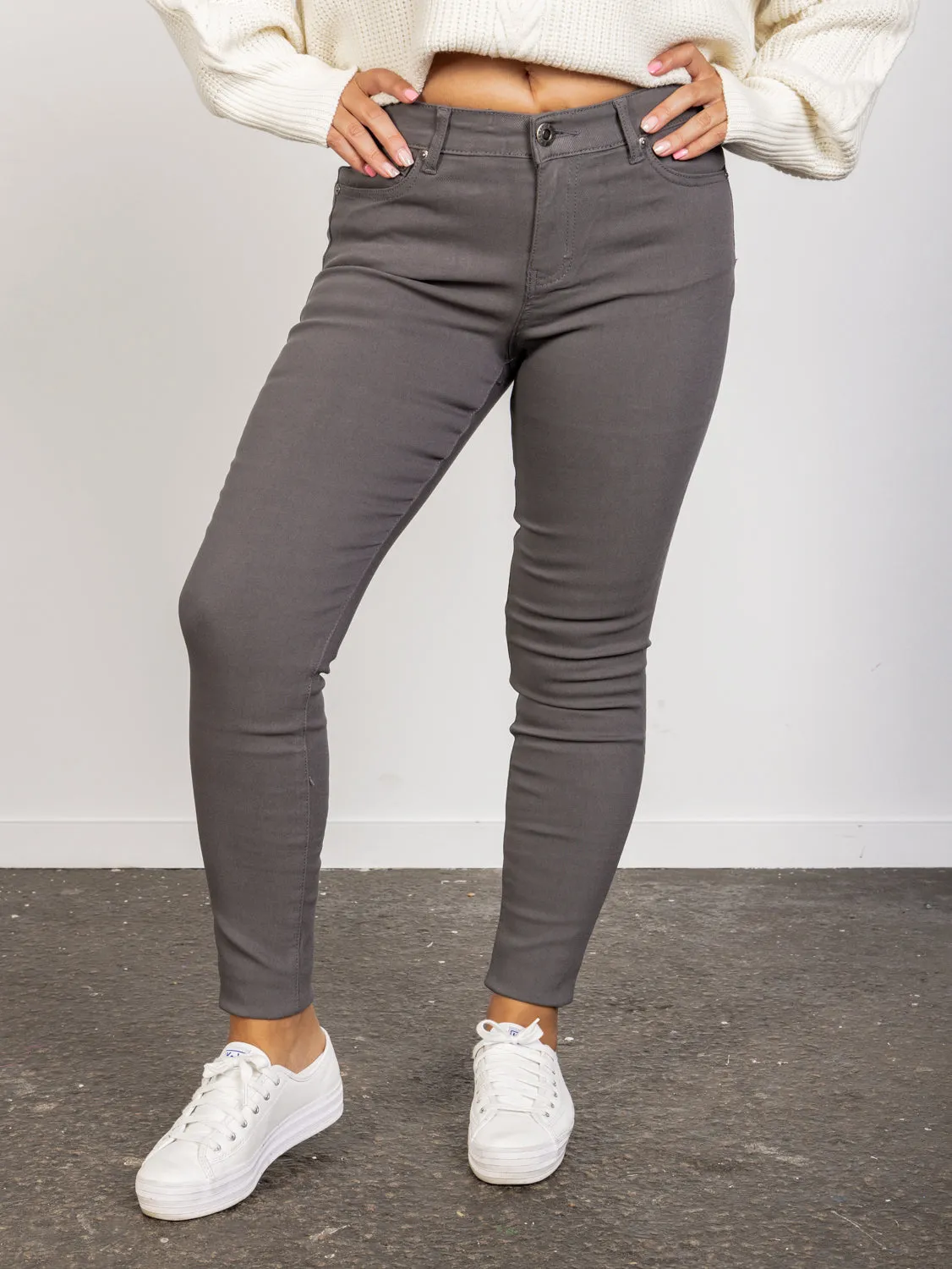 Fern Pants - Charcoal Grey Mid Rise