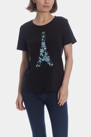 Floral Eiffel Graphic T-Shirt