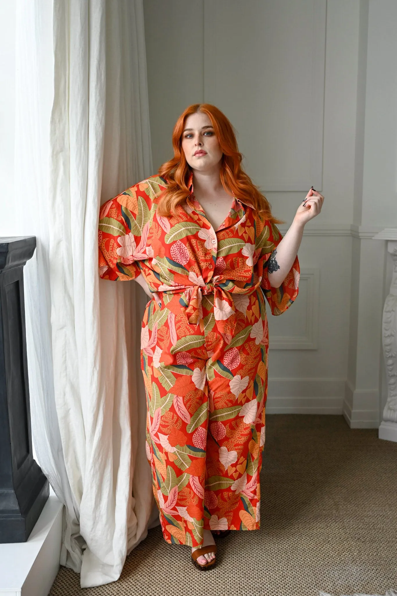 Florence Pants - Orange floral