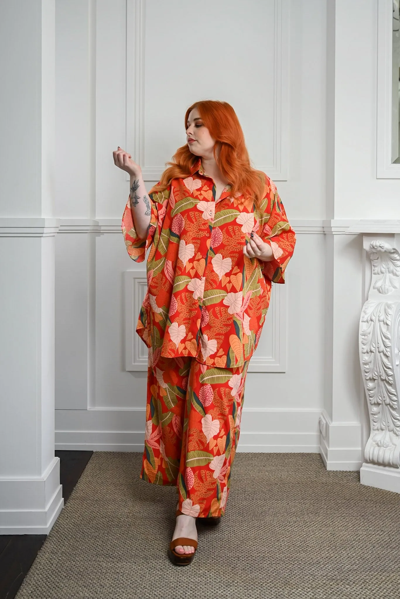 Florence Pants - Orange floral