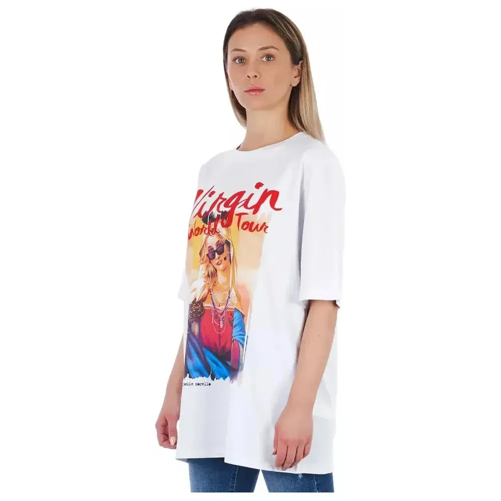 Frankie Morello White Cotton Women T-Shirt