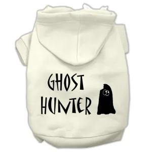 Ghost Hunter Screen Print Pet Hoodies Cream With Black Lettering Lg (14)