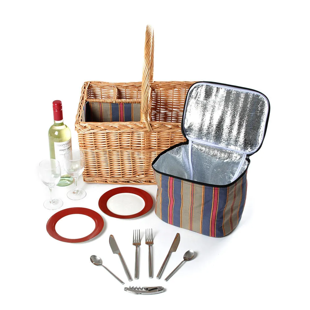 Greenfield Collection Regatta Willow Picnic Hamper for Two People