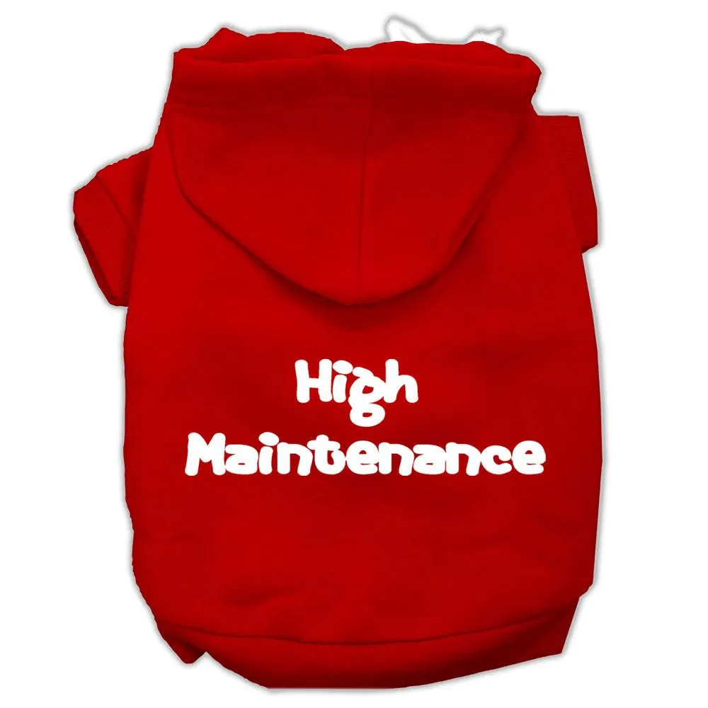 High Maintenance Screen Print Pet Hoodies Red Size XXL (18)