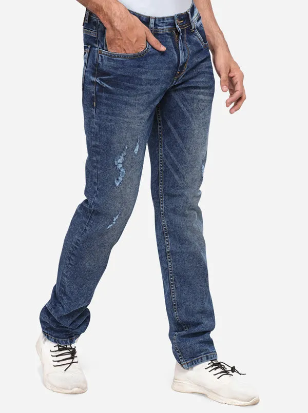 Indigo Blue Washed Slim Fit Jeans | JadeBlue