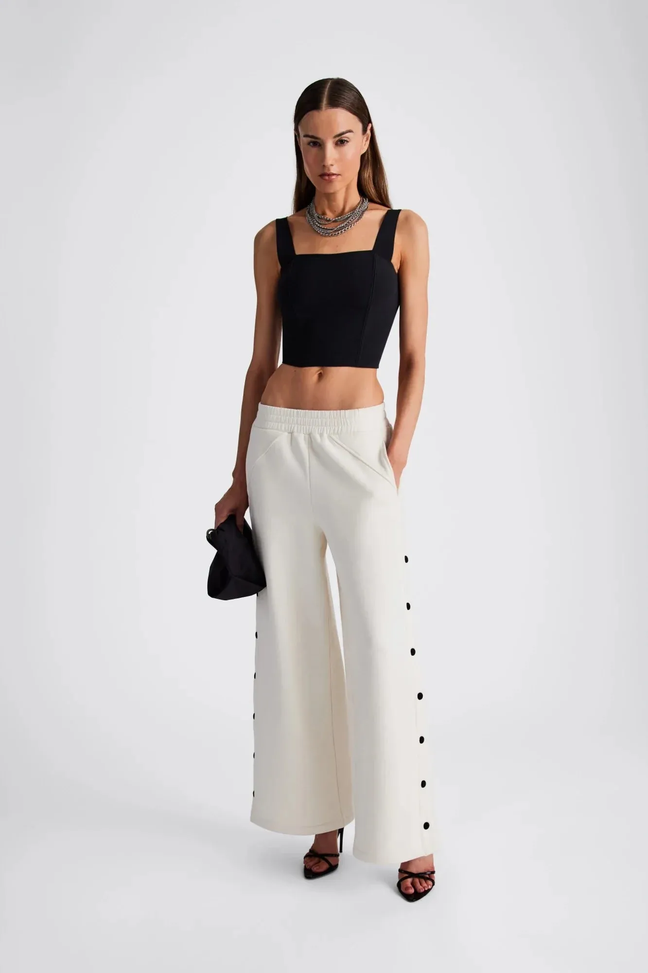 In/One Thalia Wide Leg Snap Pants