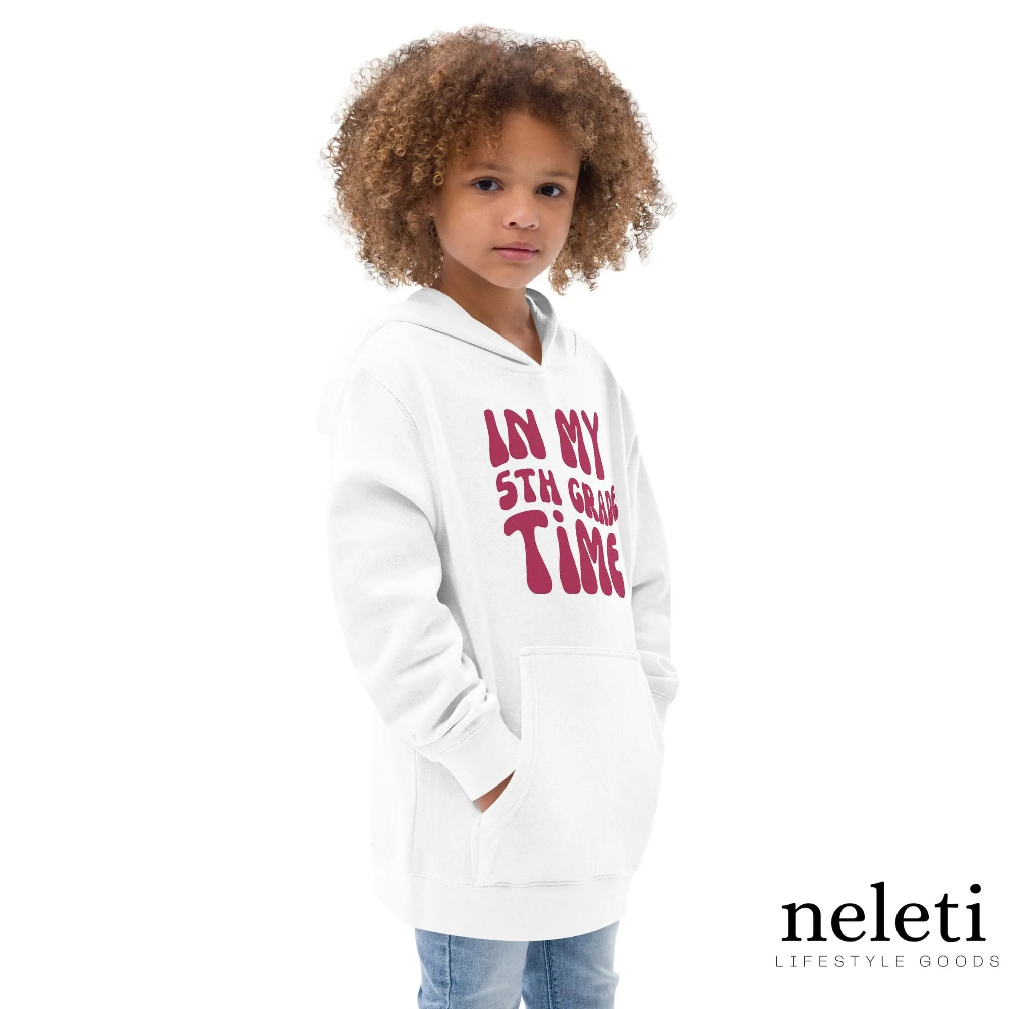 Kids Hoodies - Stay Stylish with "IN MY 5TH GRADE TIME"