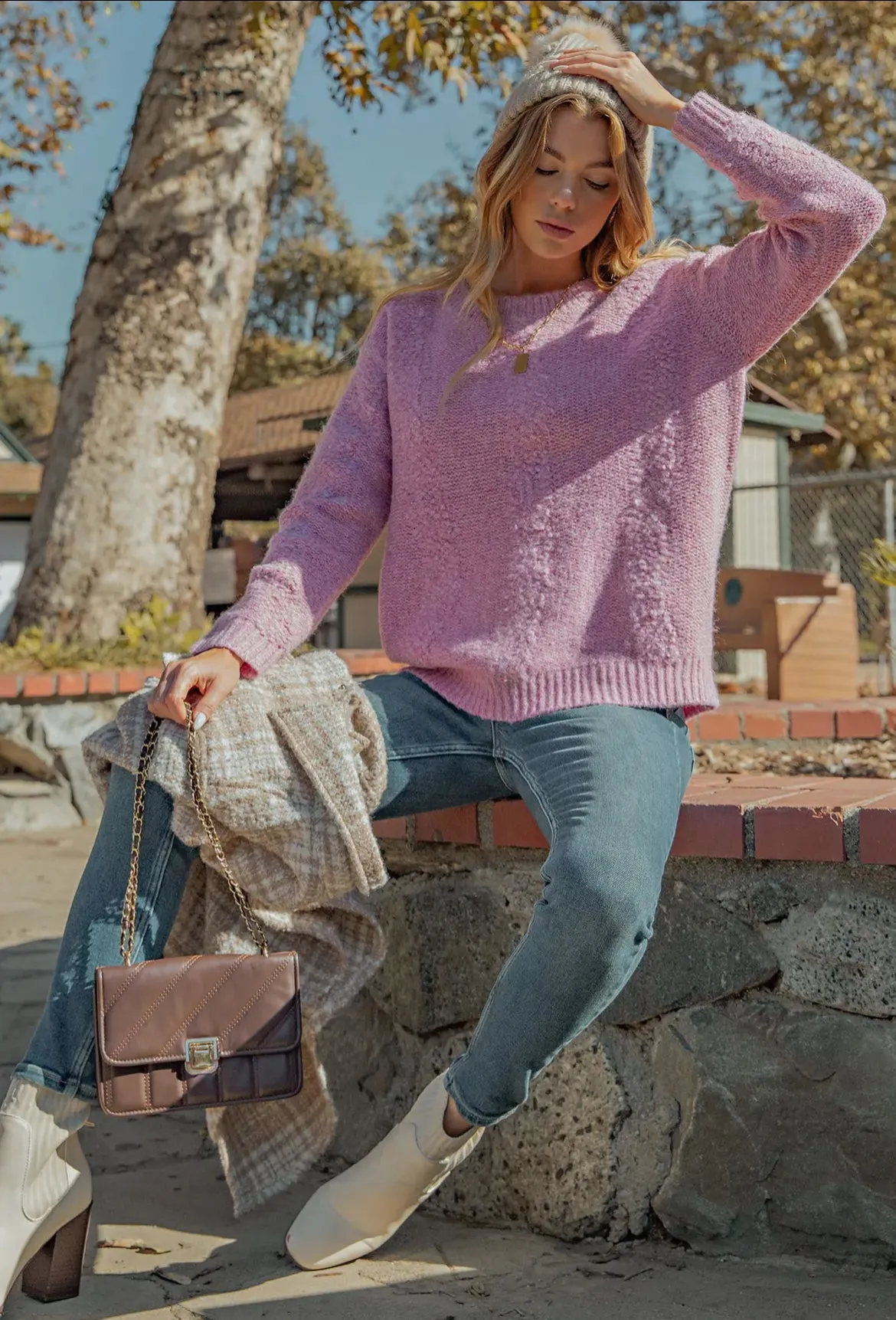 Kori Cozy Lavender Sweater