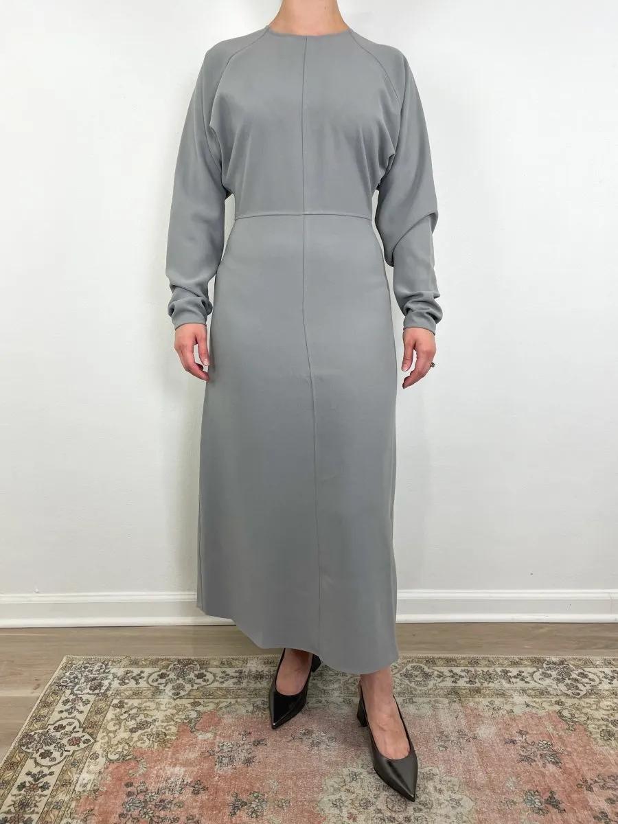 Leia Dress in Powder Grey Crepe