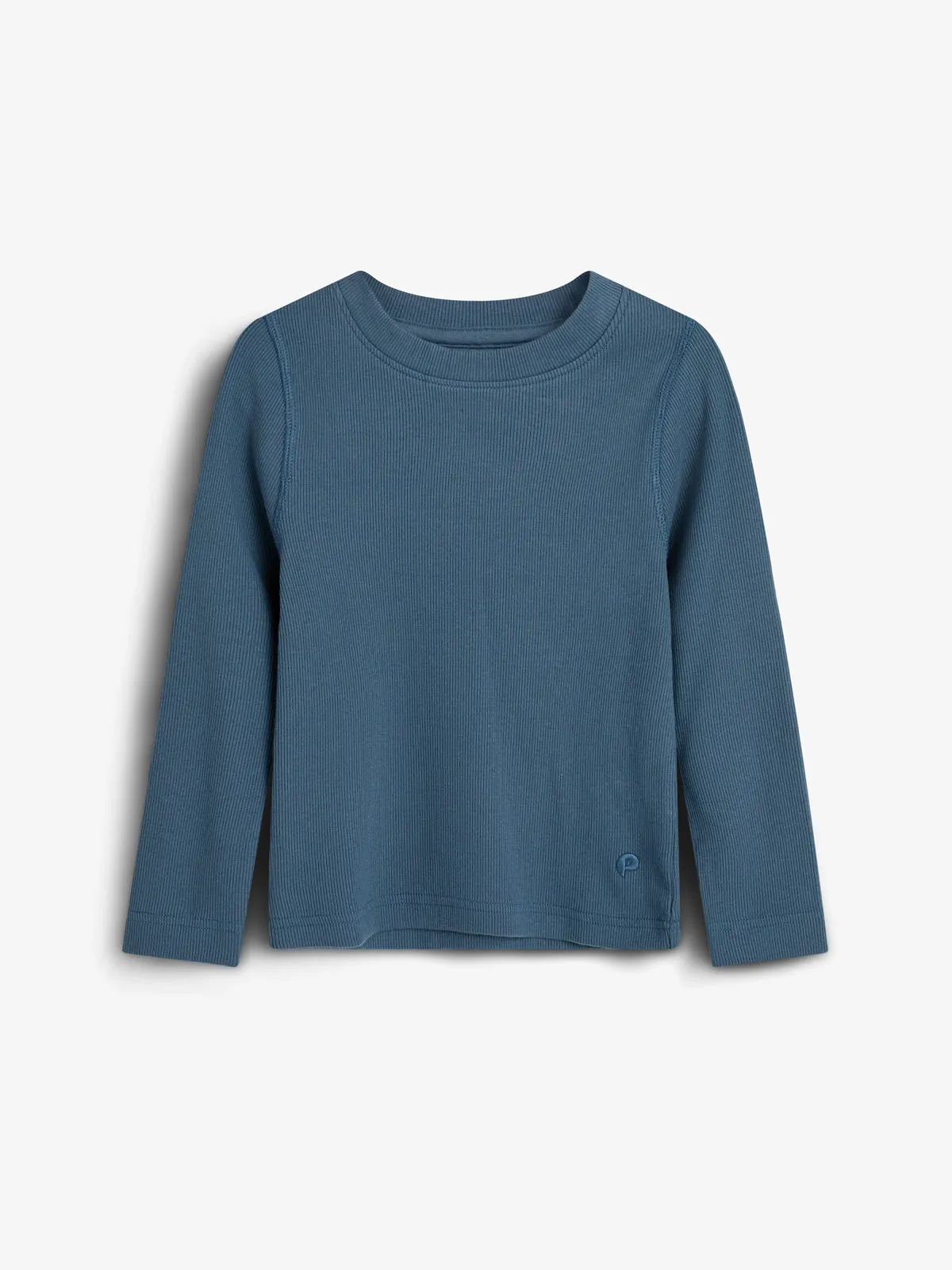 Long Sleeve Basic Rib T-shirt - Tween - Stormy Blue