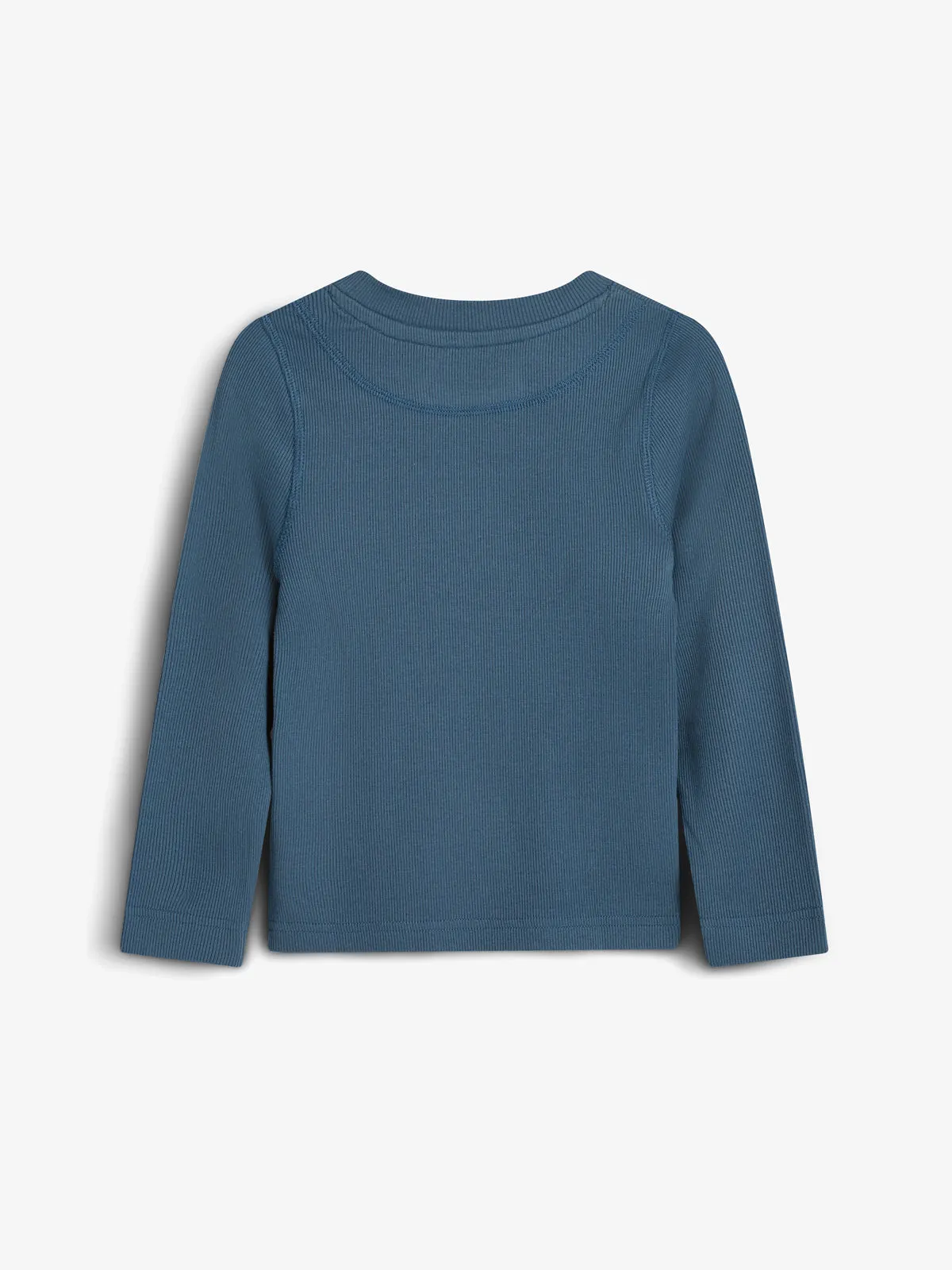 Long Sleeve Basic Rib T-shirt - Tween - Stormy Blue